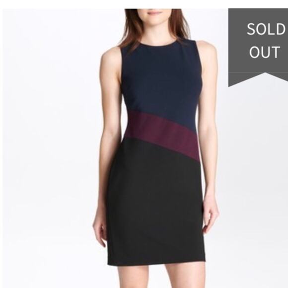 Tommy Hilfiger Colorblock Scuba Crepe Sheath Dress - Picture 4 of 8